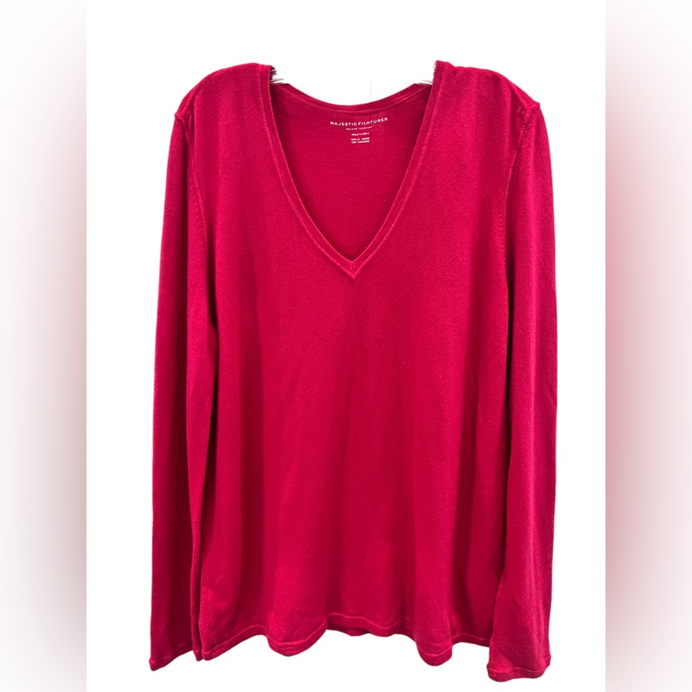 New Majestic Filatures V neck cashmere sweater